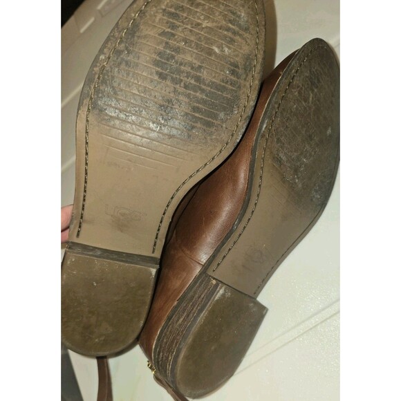 UGG Australia Women’s 9.5 Brown Leather Ankle Boots | Side Zip | Round Toe | Cla - Picture 8 of 13